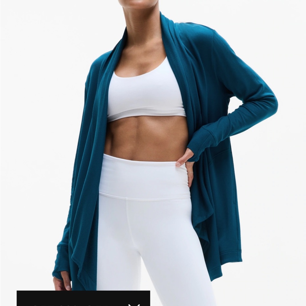 Athleta Green Open Front Cardigan Sweater